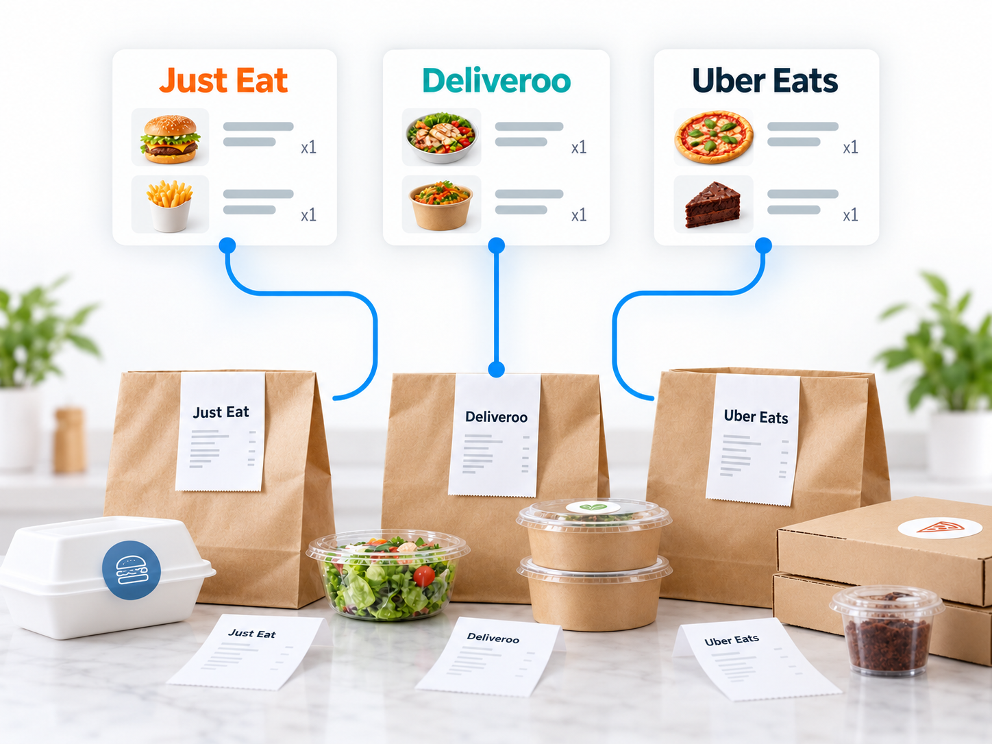 Connect Just Eat, Deliveroo and Uber Eats to one till